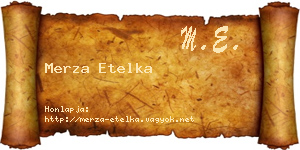Merza Etelka névjegykártya